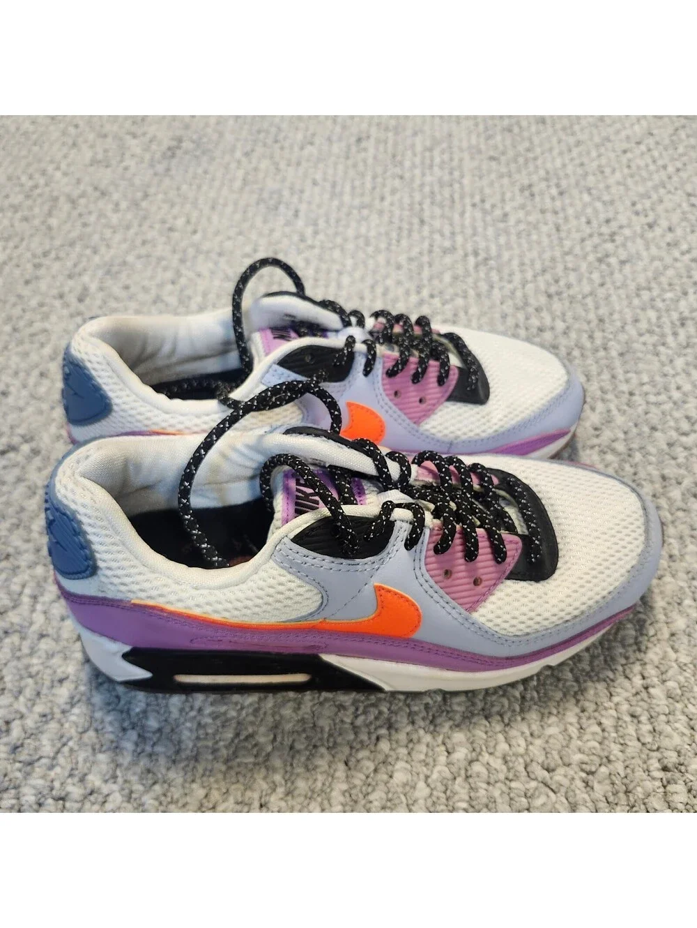 Nike Air Max 90 Carnival Sneakers in White Purple and Orange Size 7